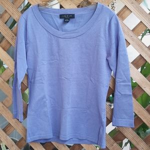 August Silk Knit 3 Quarter Sleeve Sweater Petite S